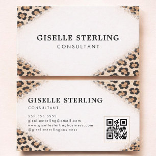 Consultant Jachtluipaard Luipaardprint QR-code Visitekaartje