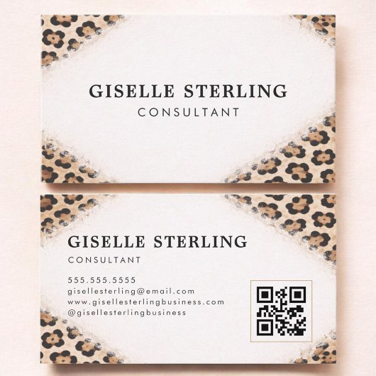Consultant Jachtluipaard Luipaardprint QR-code Visitekaartje