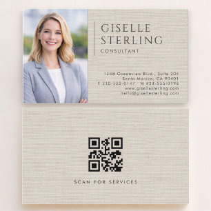 Consultant Linnen Foto QR Code Visitekaartje