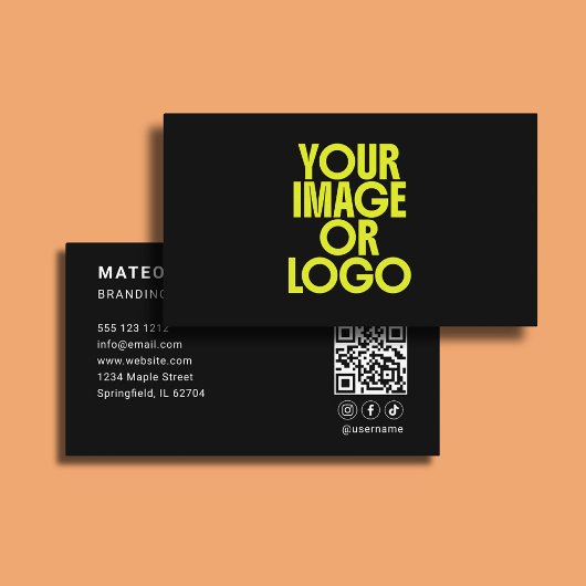 Consultant Logo Minimalistisch Zwart QR Code Visitekaartje
