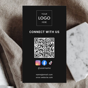 Consultant Logo Modern Zwart QR Code Visitekaartje