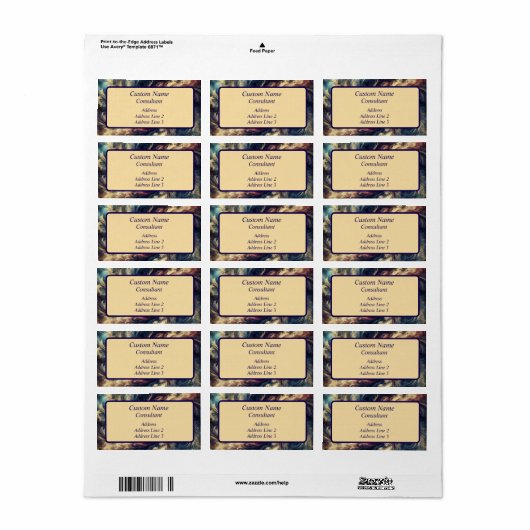 Consultant Moderne Abstracte Kunst Etiket (Full Sheet)