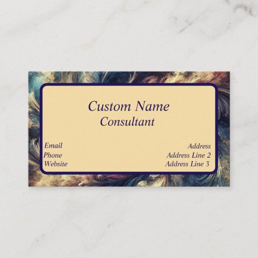Consultant Moderne Abstracte Kunst Visitekaartje (Voorkant)
