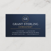 Consultant Navy Blue Gold Luxury Metallic Visitekaartje (Voorkant)