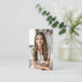 Consultant Photo Taupe Beige Professional Visitekaartje (Staand voorkant)