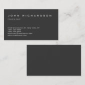 Consultant Professional Elegant Grey Visitekaartje (Voorkant / Achterkant)