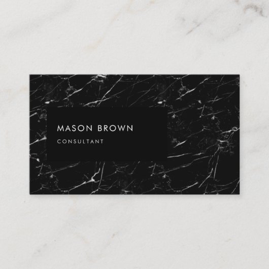 Consultant Profi Modern Black Marble Visitekaartje (Voorkant)