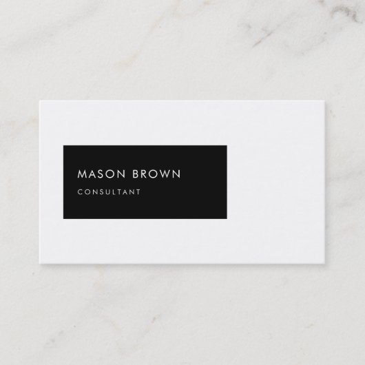 Consultant Profi Modern Black Rectangle Visitekaartje (Voorkant)