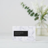 Consultant Profi Modern Elegant White Marble Visitekaartje (Staand voorkant)