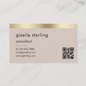 Consultant QR Code Faux Gold Folie Monogram Visitekaartje (Achterkant)