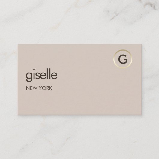 Consultant QR Code Faux Gold Folie Monogram Visitekaartje (Voorkant)