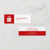 Consultant Red White Modern Professional Mini Visitekaartje (Voorkant / Achterkant)