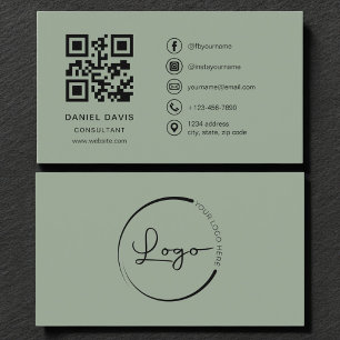 Consultant Sage Green Logo QR Code Visitekaartje