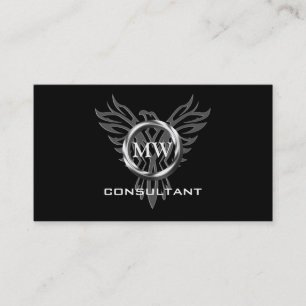 Consultant, Silver Ring, stylized Phoenix Logo Visitekaartje