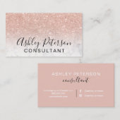 consultant typografie marmer roos gold glitter visitekaartje (Voorkant / Achterkant)