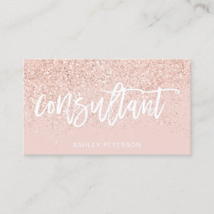 Consultant typografie roos goud glitter blush roze visitekaartje