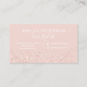 Consultant typografie roos gouden glitter blush ro visitekaartje (Achterkant)