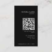 Consultant Vertical Black and White Arch QR Code Visitekaartje (Achterkant)
