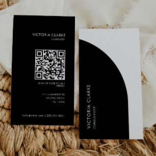 Consultant Vertical Black and White Arch QR Code Visitekaartje