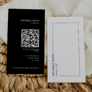Consultant Vertical Geometric Minimalist QR Code Visitekaartje