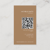 Consultant Verticale Geometrische Bruine QR Code Visitekaartje (Achterkant)