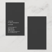 Consultant voor Vertical Dark Gray Trendy Manager Visitekaartje (Voorkant / Achterkant)
