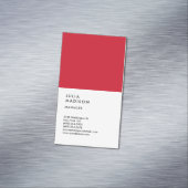 Consultant voor Vertical Red White Trendy Manager Magnetisch Visitekaartje (Voorbeeld)