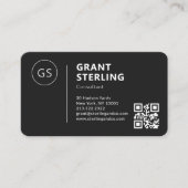 Consultant Zwart Logo QR Code Professioneel Visitekaartje (Voorkant)