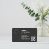Consultant Zwart Logo QR Code Professioneel Visitekaartje (Staand voorkant)