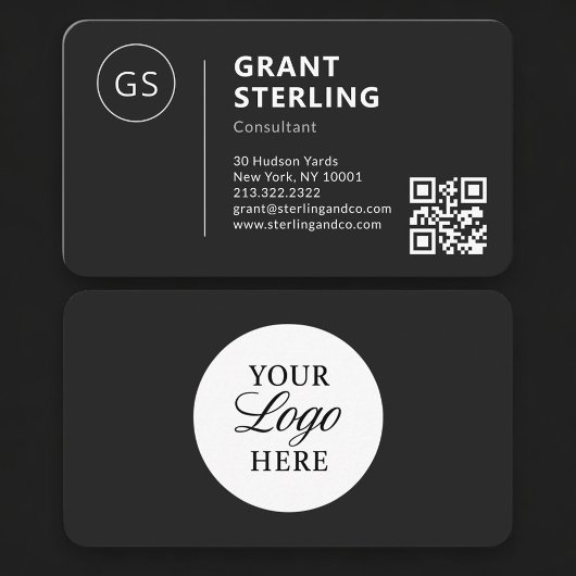 Consultant Zwart Logo QR Code Professioneel Visitekaartje