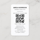 Consultant Zwart QR Code Foto Visitekaartje (Achterkant)