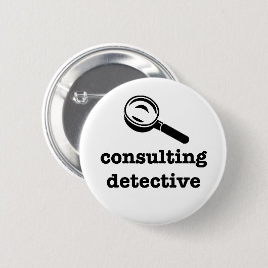 "CONSULTING DETECTIVE" 2,25-inch Ronde Button 5,7 Cm (Voorkant /achterkant)
