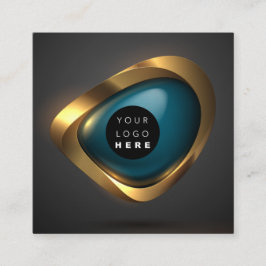 Consulting Gold Blauwgroen grijs Abstract Logo Mod Vierkante Visitekaartje