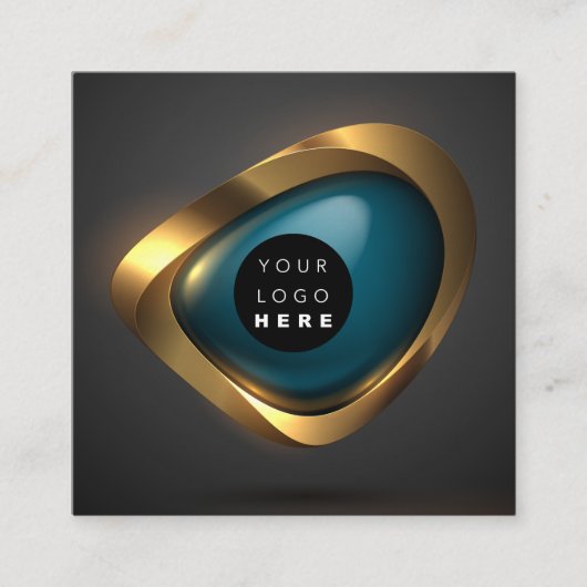 Consulting Gold Blauwgroen grijs Abstract Logo Mod Vierkante Visitekaartje (Voorkant)