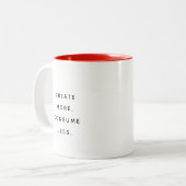 Consume Less Typography Moderne Tweekleurige Mok (Voorkant links)