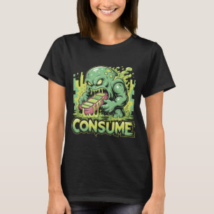 Consume Monster Eet Telefoon Grappige Sociale Comm T-shirt