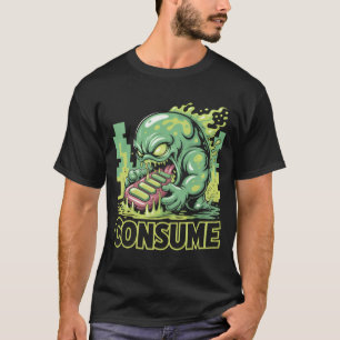 Consumeer Monster Eten Telefoon Grappige Sociale O T-shirt