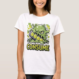 Consumeer Monster Eten Telefoon Grappige Sociale O T-shirt