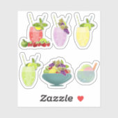 Consumenten, consumptie-ijs-, cocktails, kersenlem sticker (Vel)