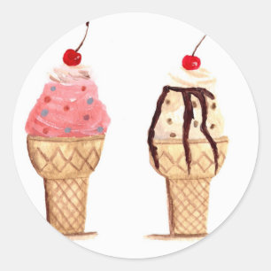 Consumenten van consumptie-ijs ronde sticker
