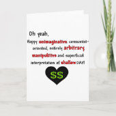 Consumentenanti-Valentijn Feestdagen Kaart (Voorkant)