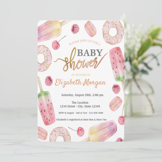 Consumptie-Baby shower Kaart (Staand voorkant)