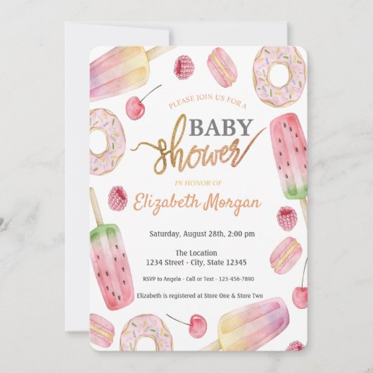 Consumptie-Baby shower Kaart (Voorkant)