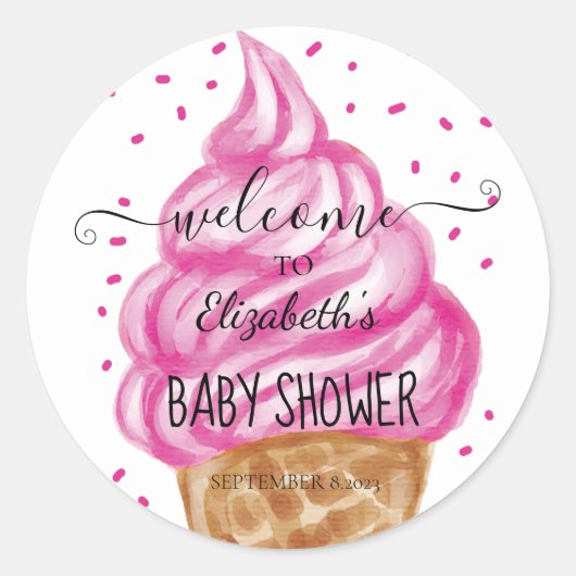 Consumptie Cone Confetti Sweets Ronde Sticker (Voorkant)