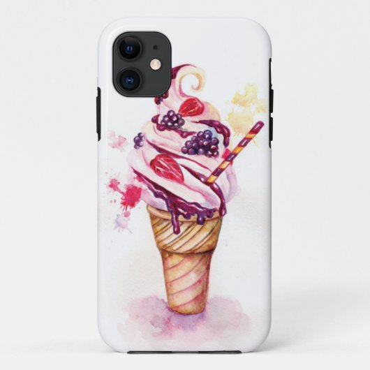 Consumptie-ijs met aardbeien en braambessen Case-Mate iPhone case (Achterkant)