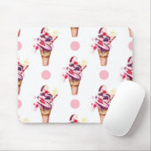 Consumptie-ijs met aardbeien en braambessen muismat (Met muis)