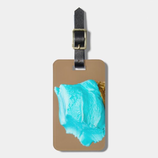 Consumptie-ijs met wafelmacro bagagelabel (Voorkant verticaal)