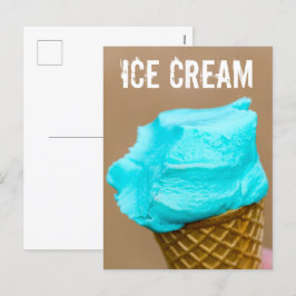 Consumptie-ijs met wafelmacro feestdagenkaart