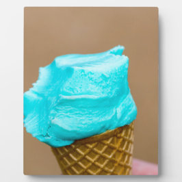 Consumptie-ijs met wafelmacro fotoplaat