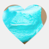 Consumptie-ijs met wafelmacro hart sticker (Voorkant)